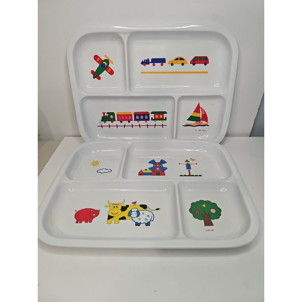 Peco 1984 Melamine Childs Plate Tray Train Plane Boat Peco 01665 Sheng Jiumn
